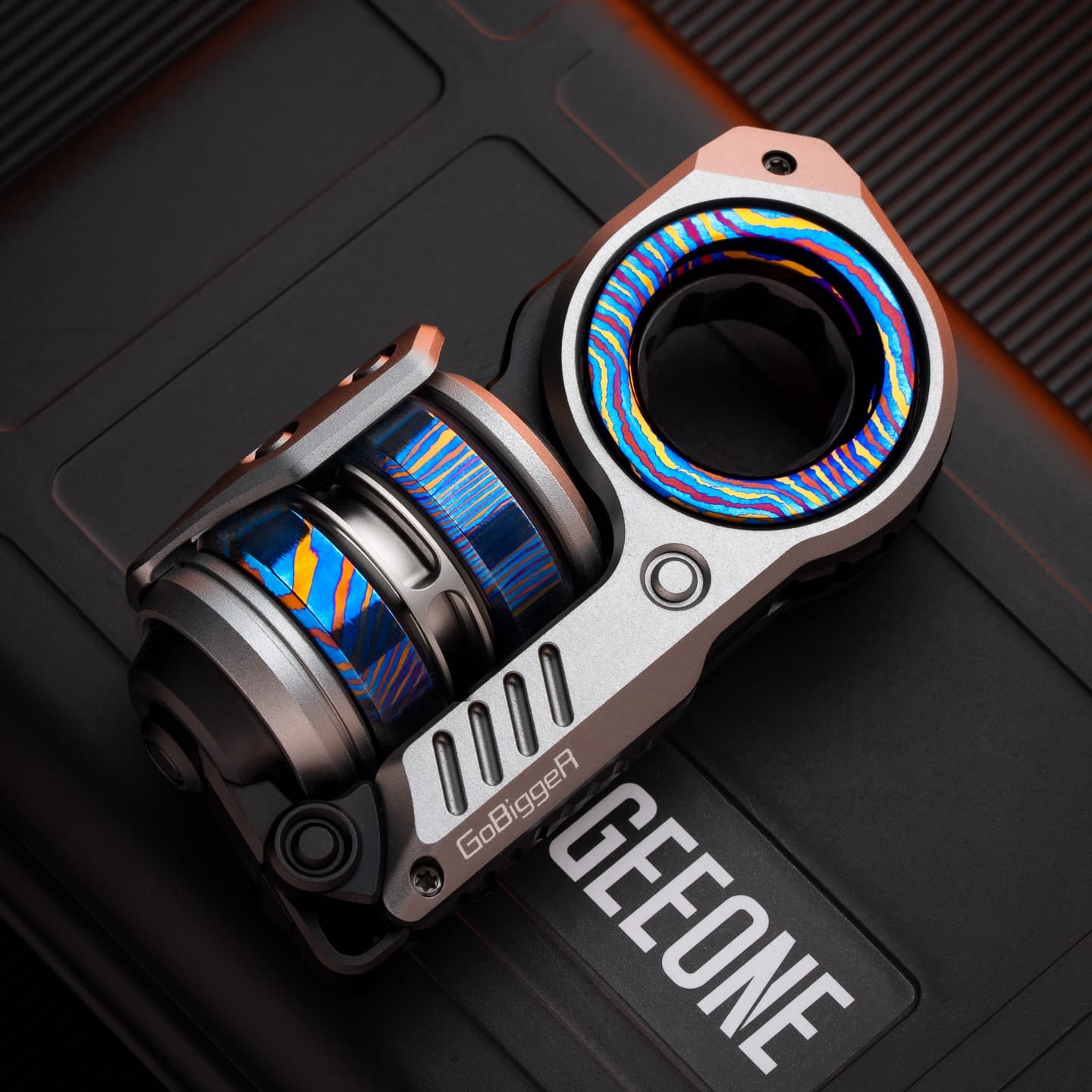 GoBiggeR Fidget Slider Sinian Lite (Youth Edition) Sinian Lite (DIY version) / Aluminum silver + Titanium rotor + Mokuti (4parts)