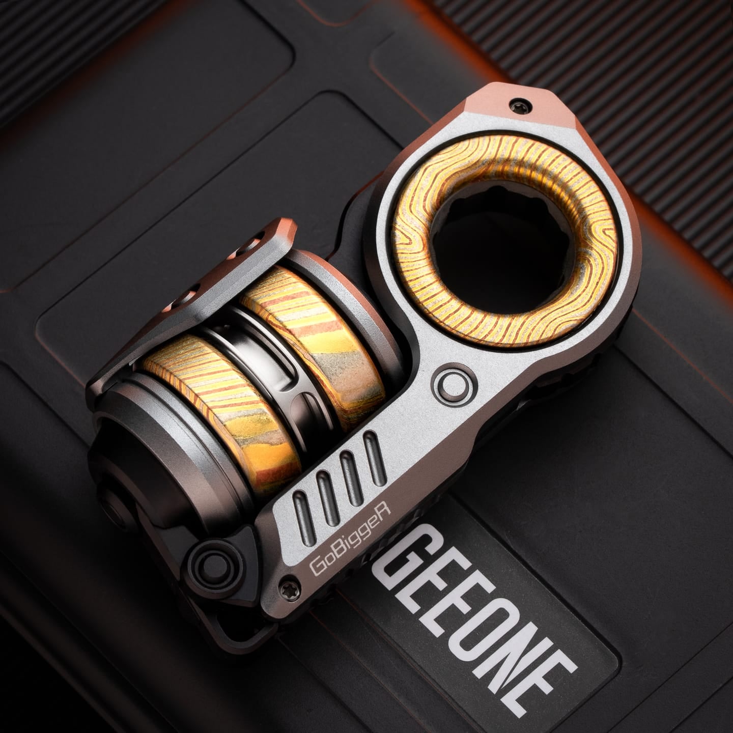 GoBiggeR Fidget Slider Sinian Lite (Youth Edition) Sinian Lite (DIY version) / Aluminum silver + Titanium rotor + Pickling Mokume (4parts)
