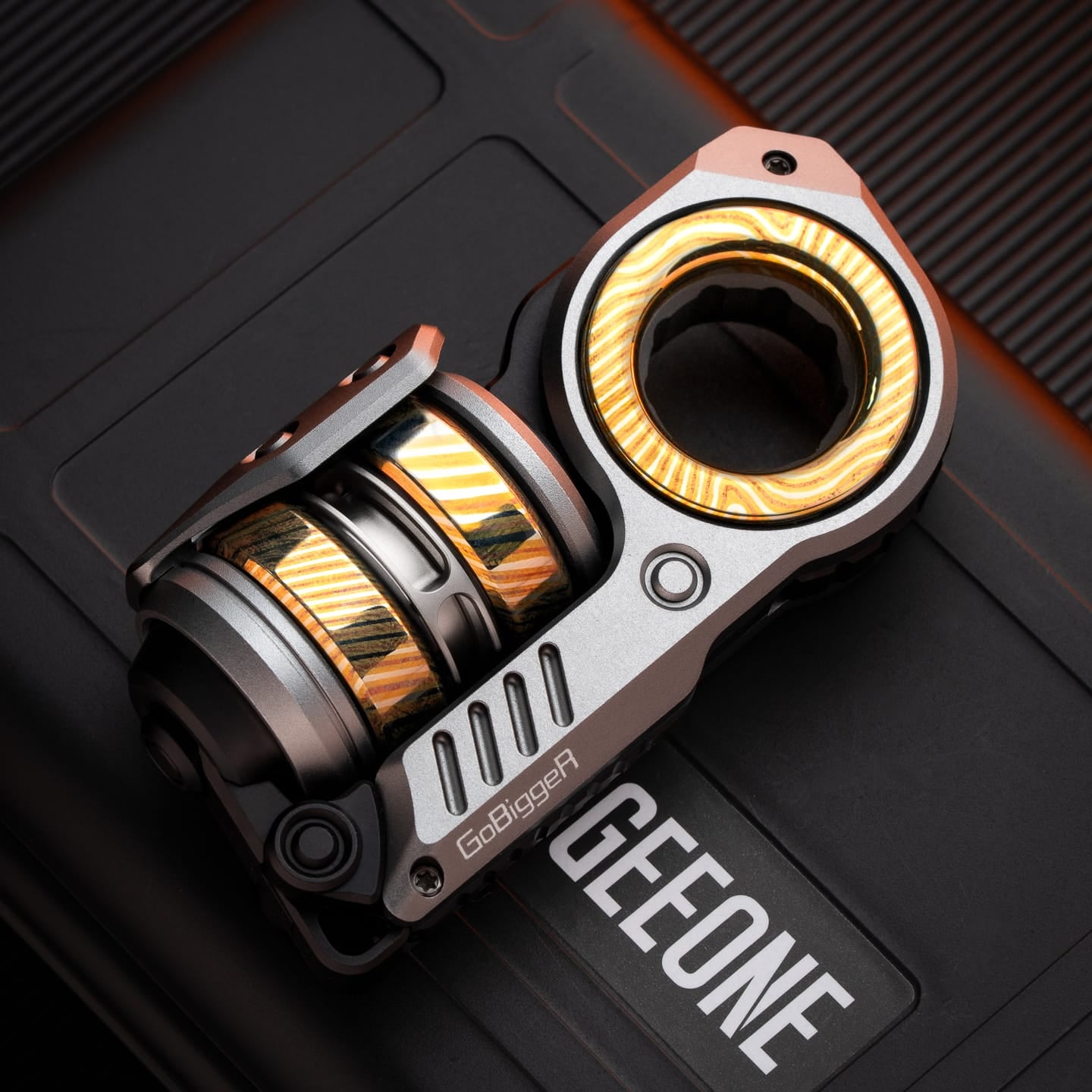 GoBiggeR Fidget Slider Sinian Lite (Youth Edition) Sinian Lite (DIY version) / Aluminum silver + Titanium rotor + Polished Mokume (4parts)